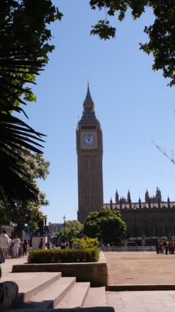 London July 2022 View Big Ben London Parliament Square Garden — Stockvideo