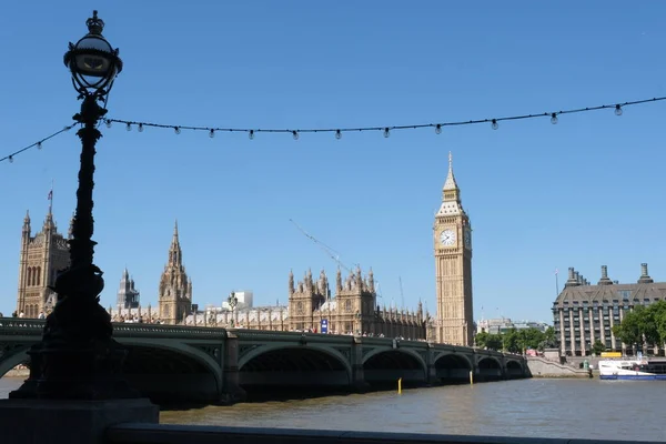 London July 2022 Westminster Bridge Big Ben London Thames River — 图库照片