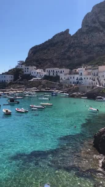 Summer Landscapes Levanzo Sicily Italy Holidays Sicily Clear Water Floating — Vídeo de stock