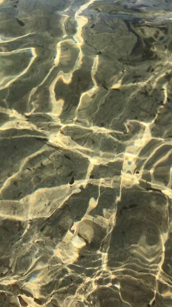 Water reflection texture on the beach sand. Clean transparent water and sand