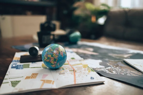 Глобус Світ Карті Міста Дорожня Карта Столі Подорожі Пригоди Відкриття — стокове фото