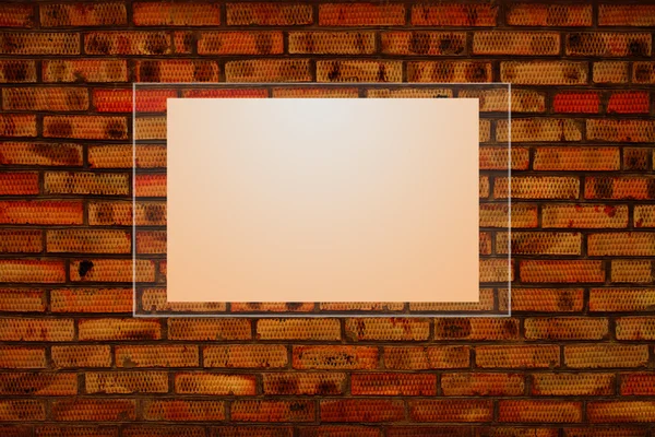 Порожня рамка на цеглі стіна — стокове фото