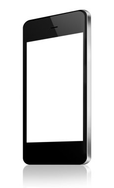 Beyaz arkaplanda akıllı telefon izole edildi