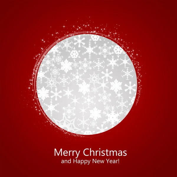Abstract Christmas ball cutted from paper on red background — Stock Photo, Image