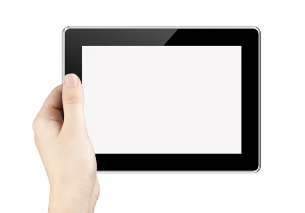 Vrouw hand houden tablet pc — Stockfoto