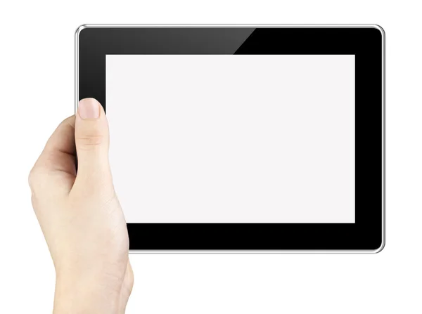 Vrouw hand houden tablet pc — Stockfoto