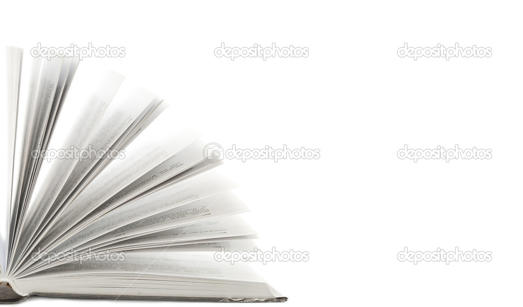 Open book with isolated on white background