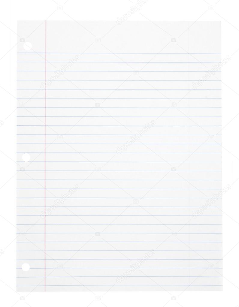 A page ripped off from the notebook isolated on white