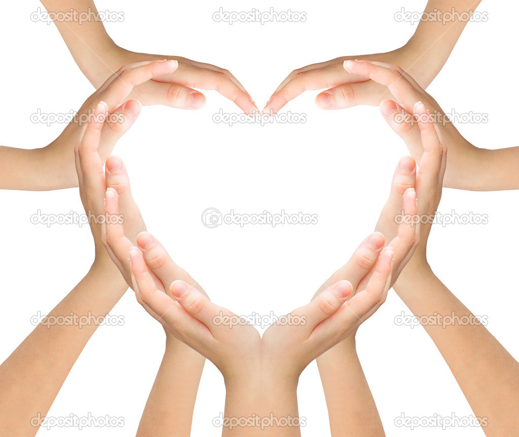 Hands make heart shape