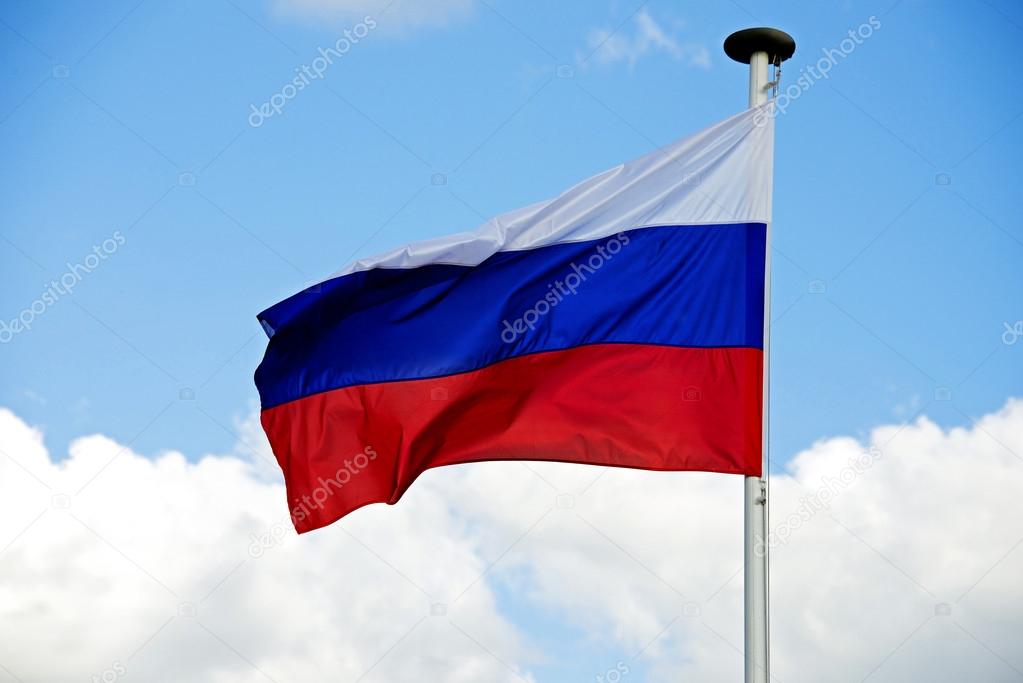 Russia flag with clipping path