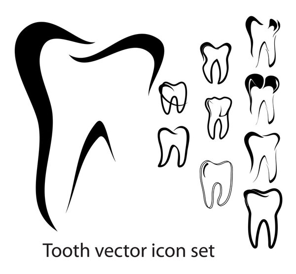 Набор значков вектора зубов
