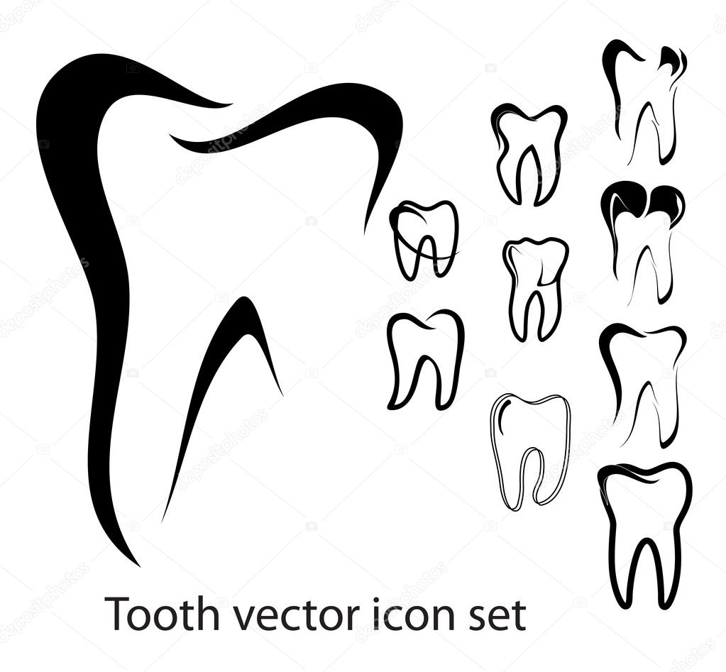 Tooth vector icon set