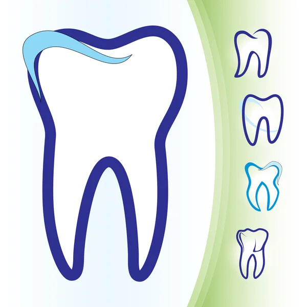 Zestaw ikon dentystyczny ząb — Wektor stockowy