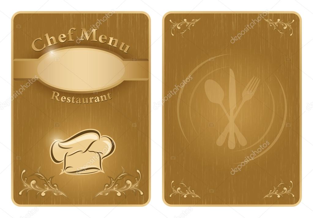 Chef menu cover or board - vector