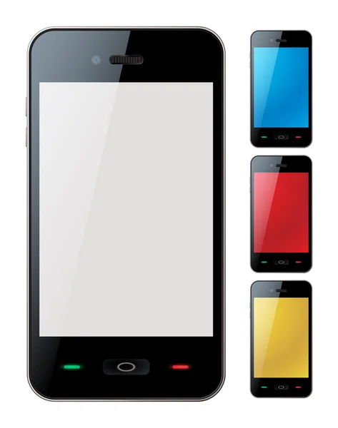 Conjunto de teléfonos inteligentes con copyspace - vector aislado — Vector de stock