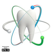 Protected tooth - realistic 3d vector icon