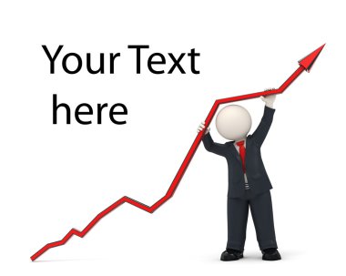 bir grafik ok yüksek - başarı holding 3d iş adamı