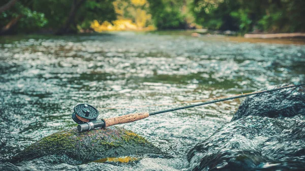 Fishing Tackle River Bank — Stock Photo, Image