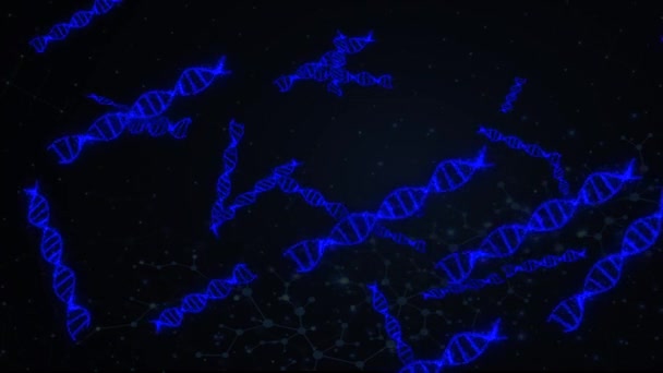 Abstract Animation Dna Black Background High Quality Fullhd Footage — Stockvideo