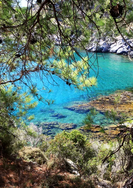 Turquois [KS736AA] wateren in rhodes Griekenland — Stockfoto