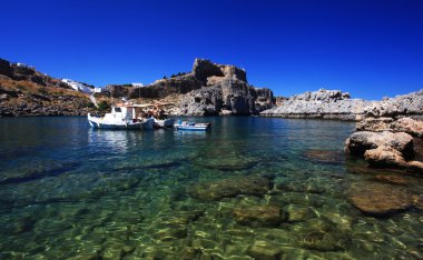 St pauls, lindos bay rhodes, Yunanistan
