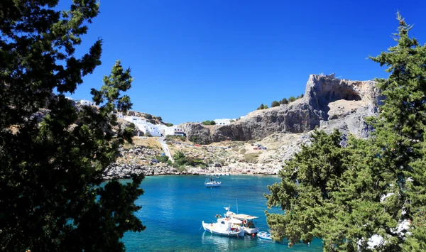 St Pauls Bay Lindos Rhodes Grécia — Fotografia de Stock