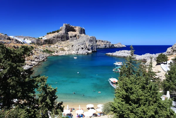 St Pauls Bay Lindos Rhodes Grécia — Fotografia de Stock