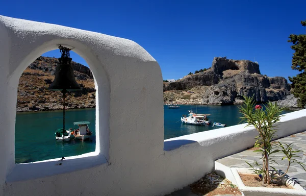 St pauls, lindos bay rhodes, Yunanistan — Stok fotoğraf