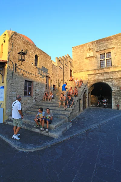 Rhodes town binalar ve — Stok fotoğraf