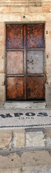 Lindos Door Rhodes Greece — Stock Photo, Image