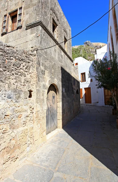 Lindos drzwi Grecja Rodos — Zdjęcie stockowe