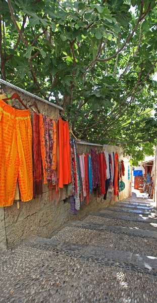 Lindos zboží Rhodos Řecko — Stock fotografie