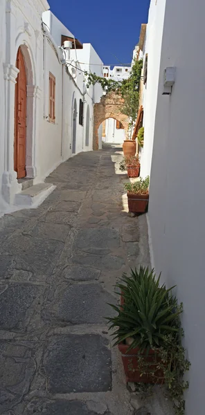 Lindos Calles y Pasajes — Foto de Stock