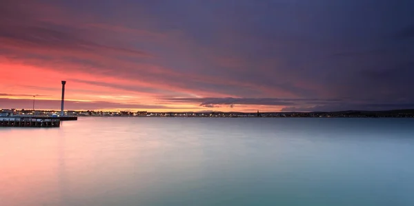 Sonnenuntergang weymouth Meerespromenade england — Stockfoto
