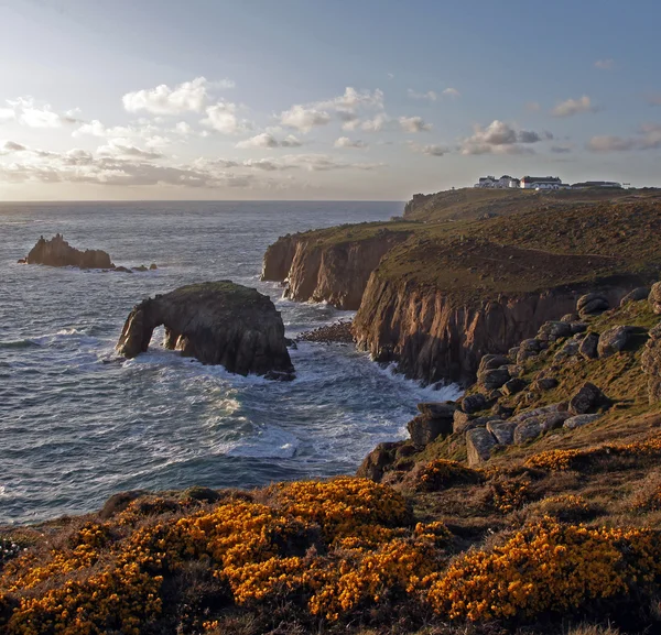 Lands end, cornwall, z vrcholu útesu — Stock fotografie