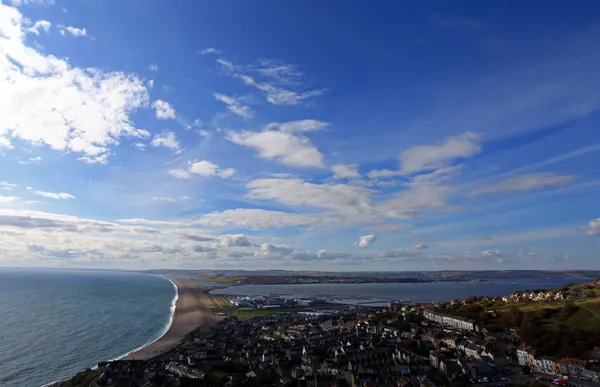 View point over chesil beach — Stock Photo, Image