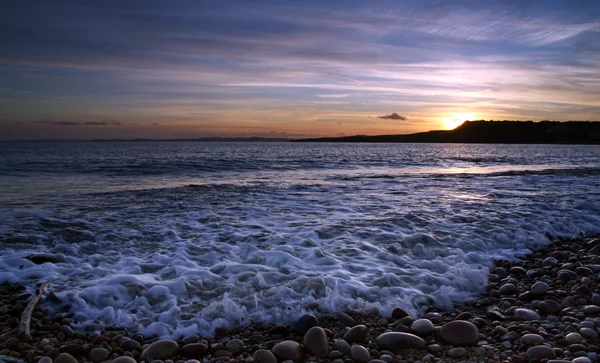 Budliegh Strand bei Sonnenuntergang — Stockfoto