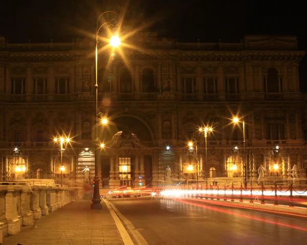 Light trails in rome — Stock Photo, Image
