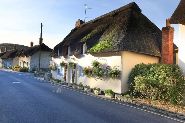 Nádfedeles házikó Lulworth faluban dorset, Anglia — Stock Fotó