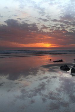 gün batımı woolacombe Kuzey devon Sahili
