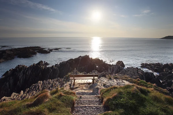 Sunset Woolacombe North Devon costa — Fotografia de Stock