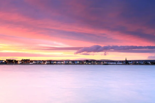 韦茅斯海滩日落 — 图库照片