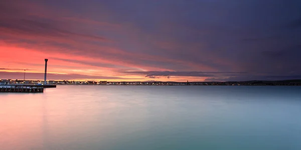 Pôr do sol da praia de Weymouth — Fotografia de Stock