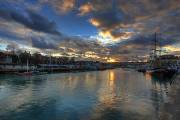 Port de Weymouth au coucher du soleil — Photo