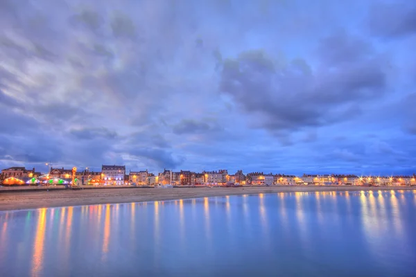 Weymouth strand zonsondergang — Stockfoto