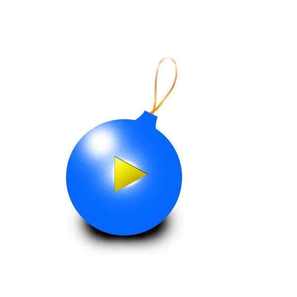 Bola de Navidad con el botón de reproducción . — Foto de Stock