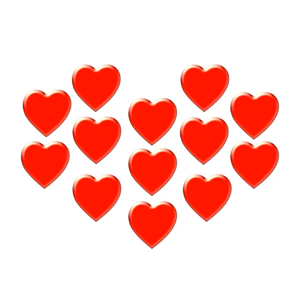 13 Hearts — Stock Photo, Image