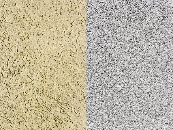 Two textured plaster on the wall. — Stock Photo, Image