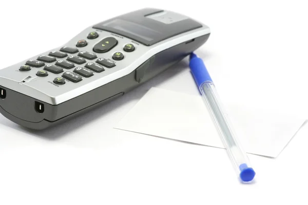 Телефонная ручка и визитка Стоковое Изображение