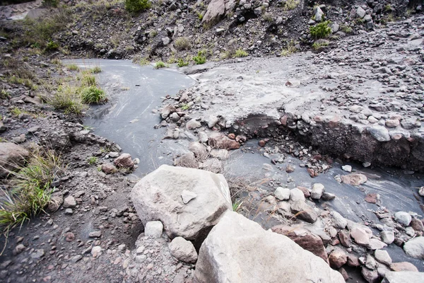 Stiff lava stream on side of Sakurajima in Japan — Stock Photo, Image